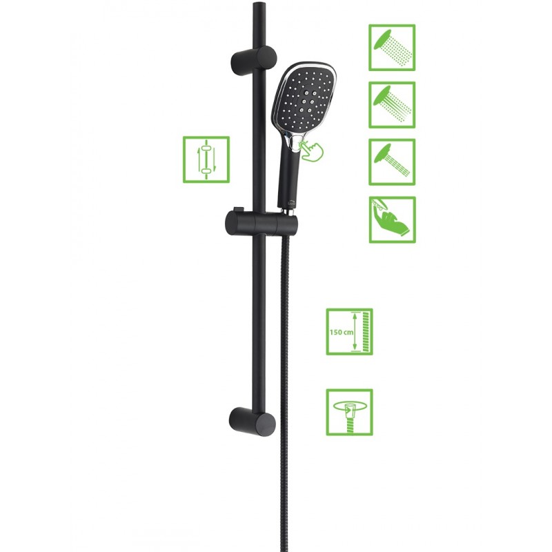 Zestaw Natryskowy na Drążku Czarny ZORITA