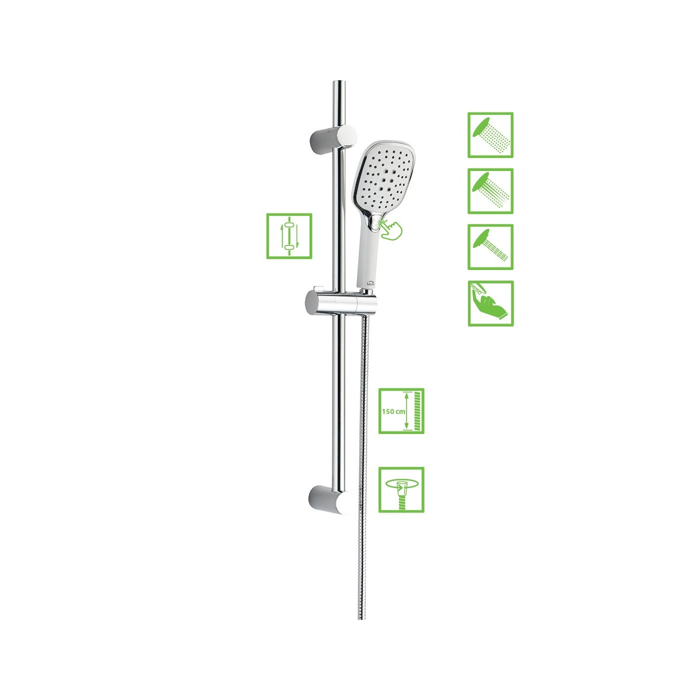 Zestaw Natryskowy na Drążku Biały ZORITA Zestaw Natryskowy na Drążku Biały ZORITA