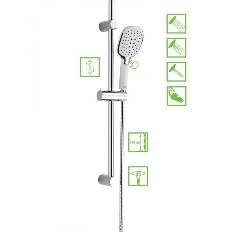 Zestaw Natryskowy na Drążku Biały ZORITA Zestaw Natryskowy na Drążku Biały ZORITA