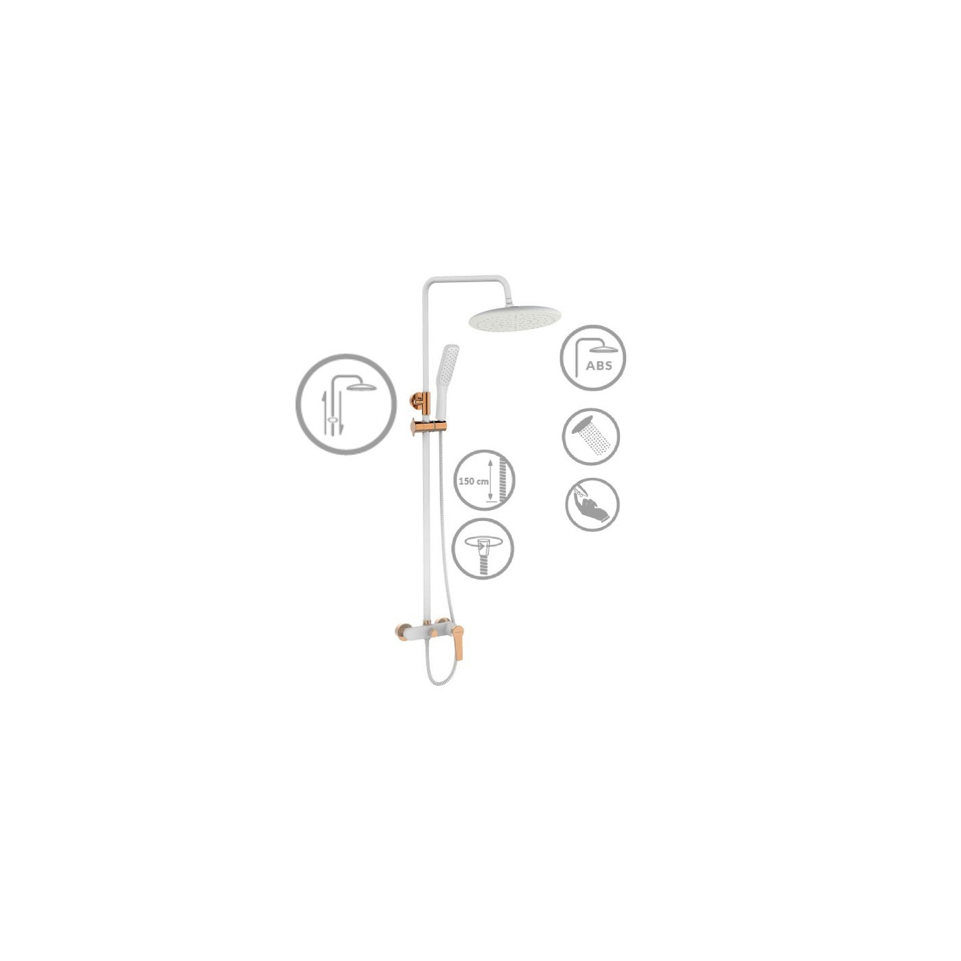 Kolumna Natryskowa z Baterią Alanis Biała