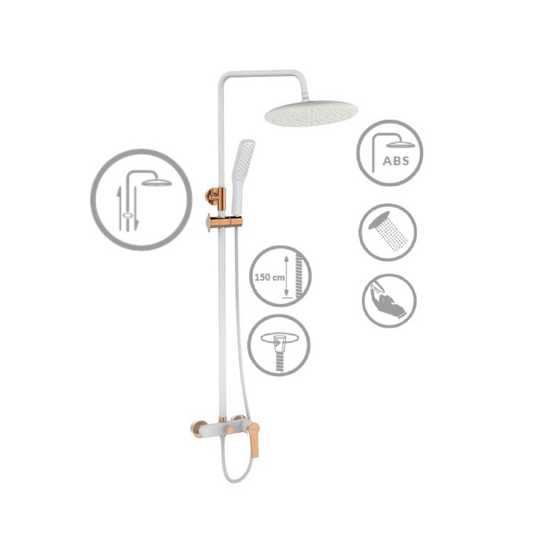 Kolumna Natryskowa z Baterią Alanis Biała