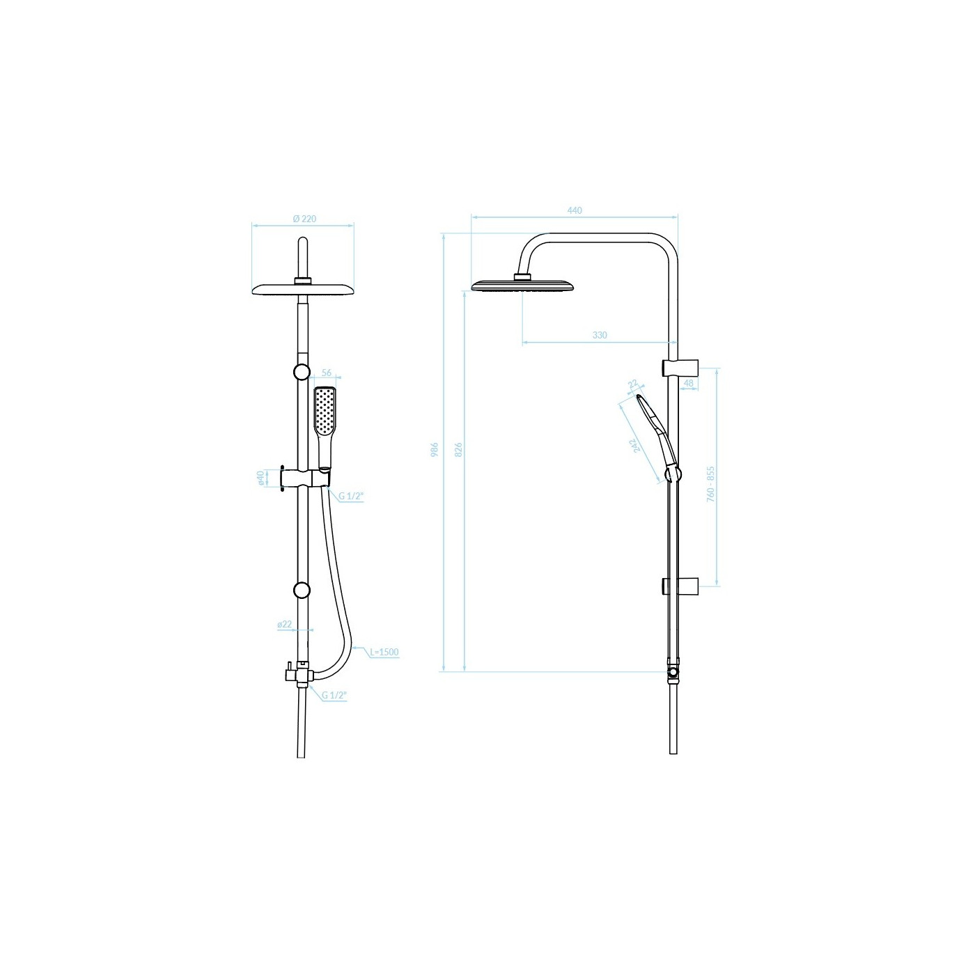 Kolumna Natryskowa Alanis Biała Złota Kolumna Natryskowa Alanis Biała Złota