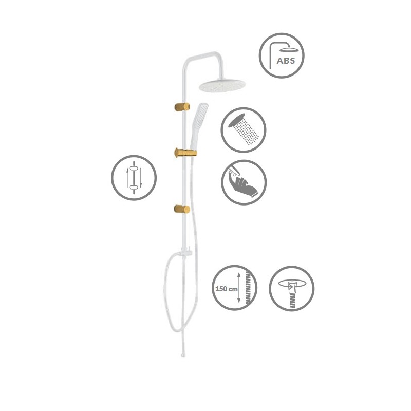 Kolumna Natryskowa Alanis Biała Złota Kolumna Natryskowa Alanis Biała Złota