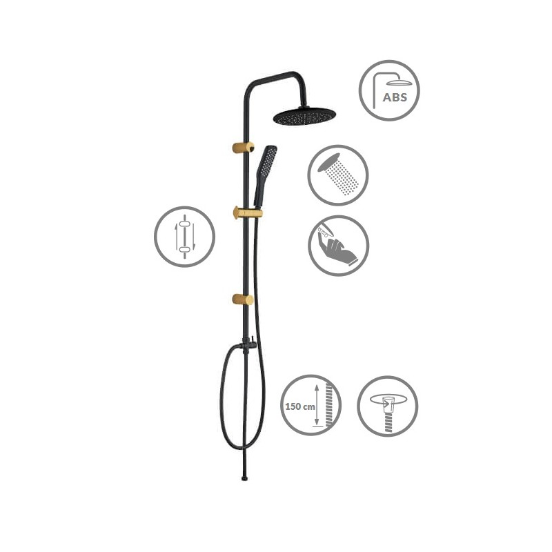 Kolumna Natryskowa Alanis Czarna Złota