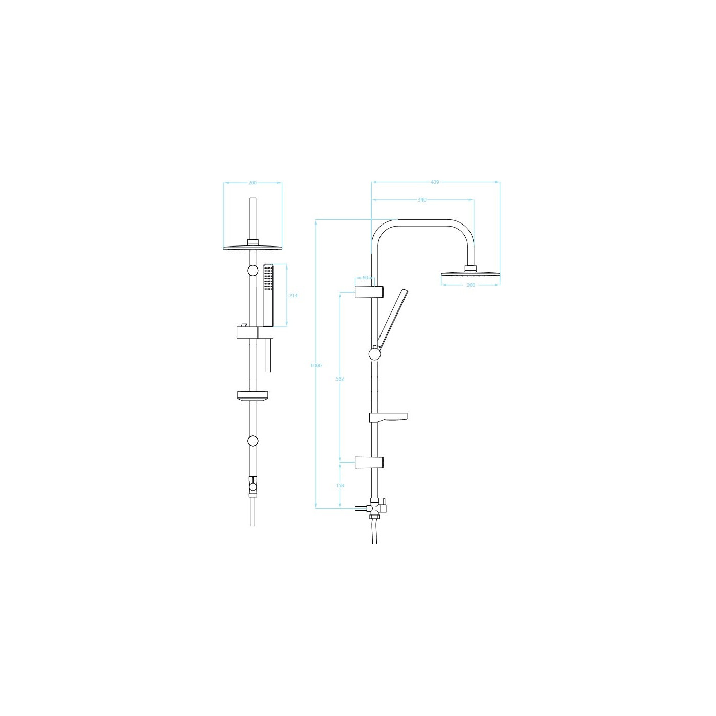 Kolumna Natryskowa Ares Czarna