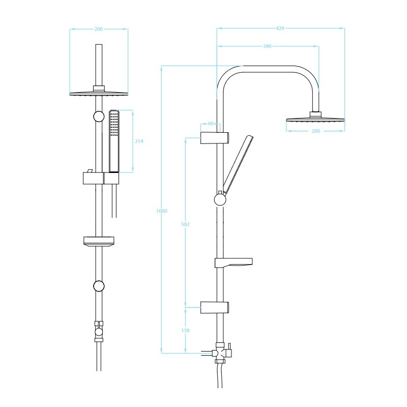 Kolumna Natryskowa Ares Czarna