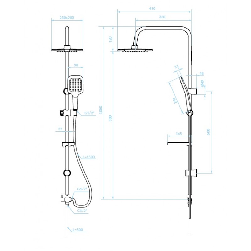 Kolumna Natryskowa Borgo Chrom Kolumna Natryskowa Borgo Chrom