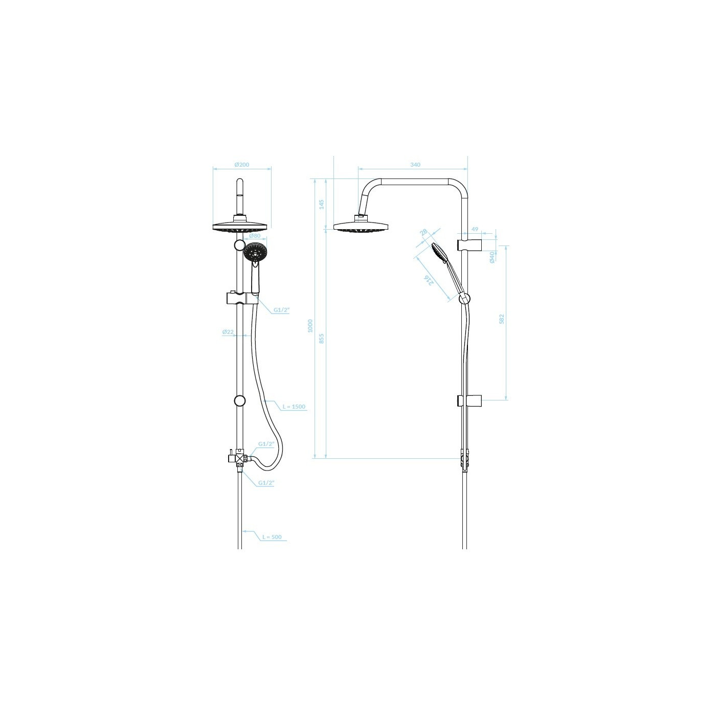 Kolumna Natryskowa FOCA Chrom Kolumna Natryskowa FOCA Chrom