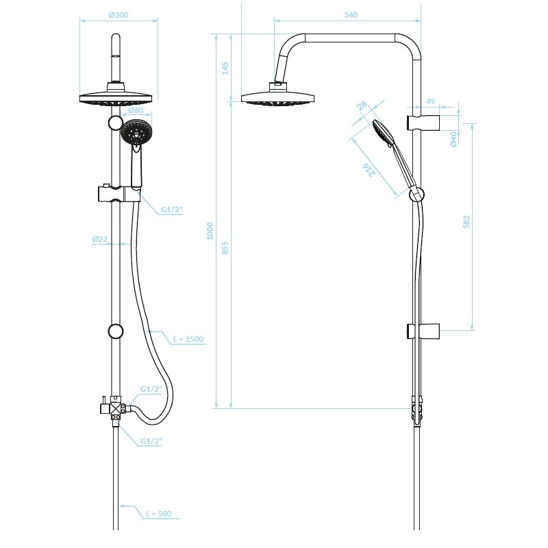 Kolumna Natryskowa FOCA Chrom Kolumna Natryskowa FOCA Chrom