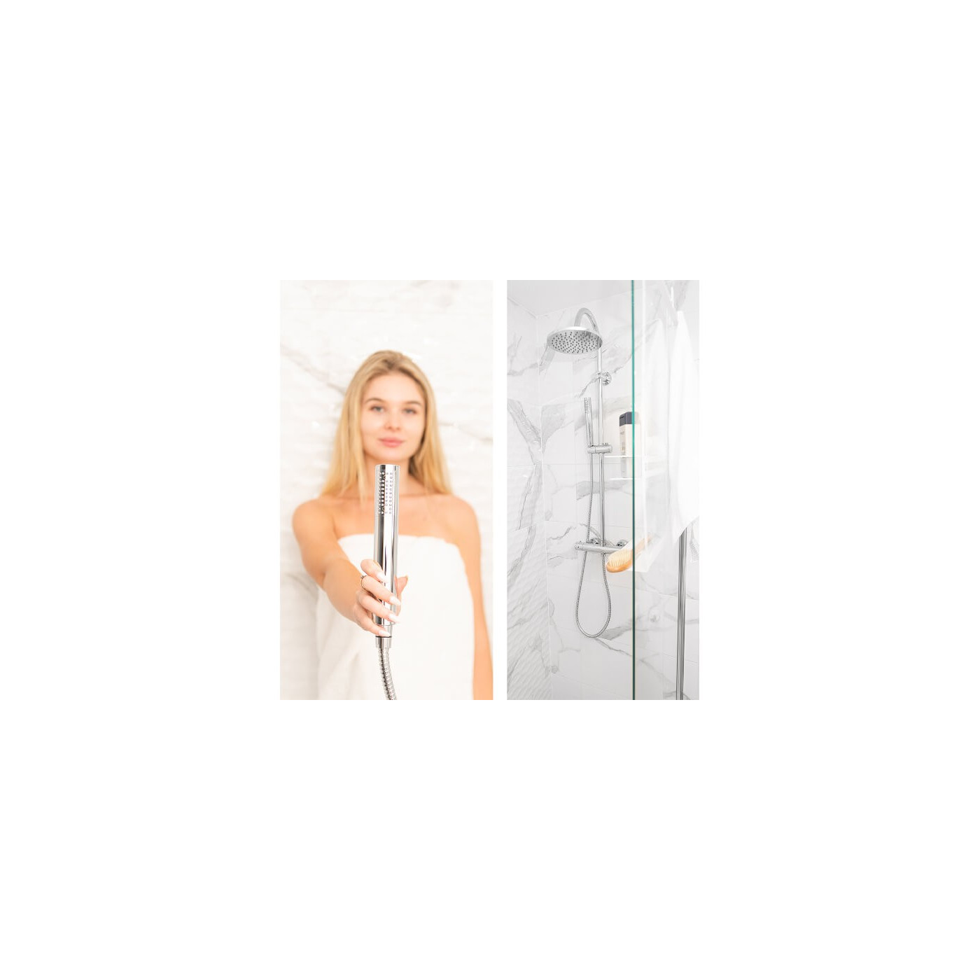 Kolumna Natryskowa z Baterią Termostatyczną CARA Chrom