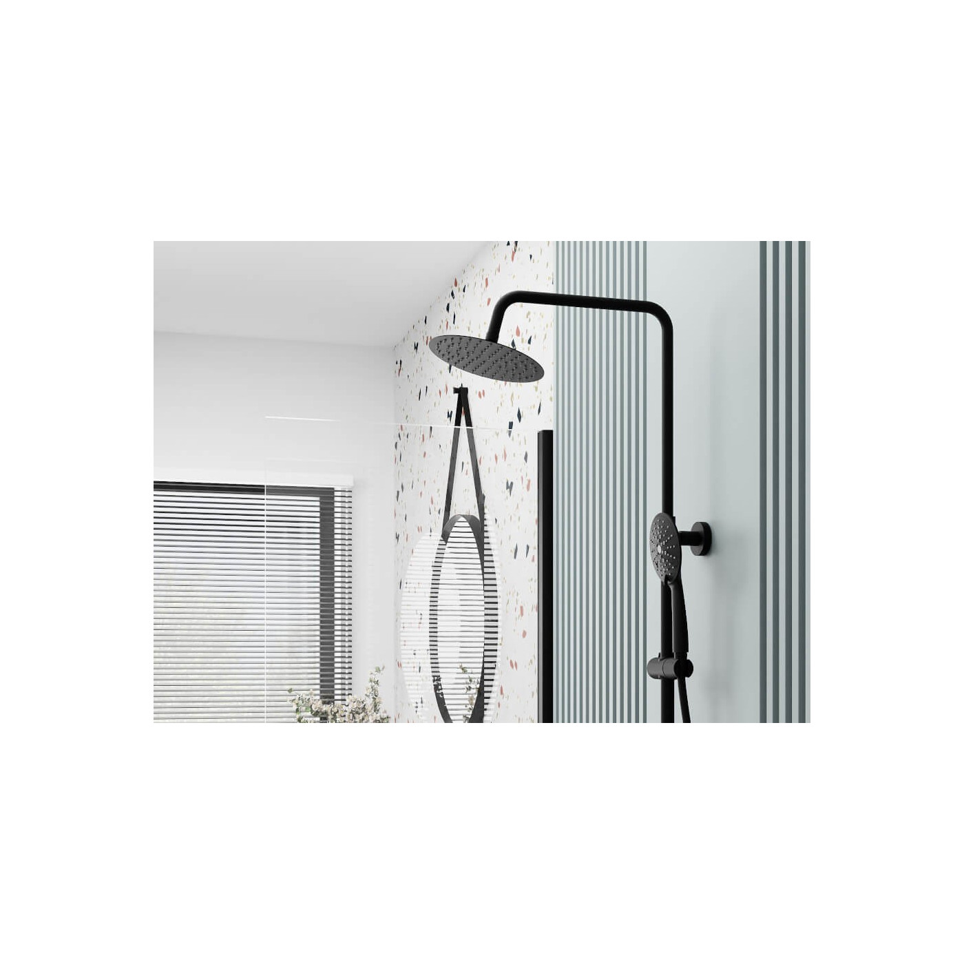 Kolumna Natryskowa z Baterią Termostatyczną BORO Czarna Kolumna Natryskowa z Baterią Termostatyczną BORO Czarna