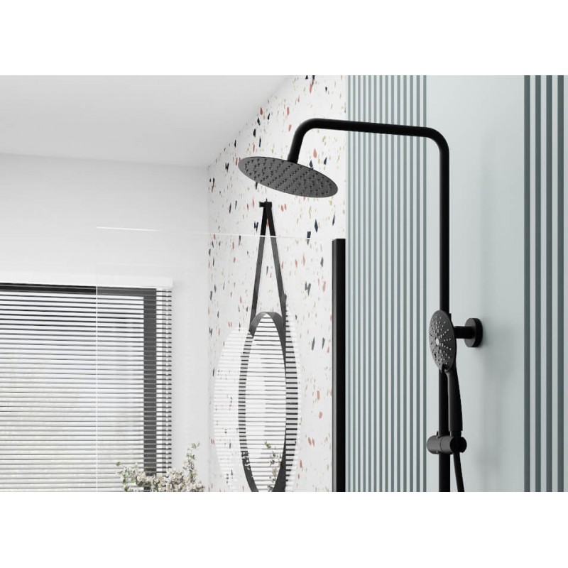 Kolumna Natryskowa z Baterią Termostatyczną BORO Czarna Kolumna Natryskowa z Baterią Termostatyczną BORO Czarna