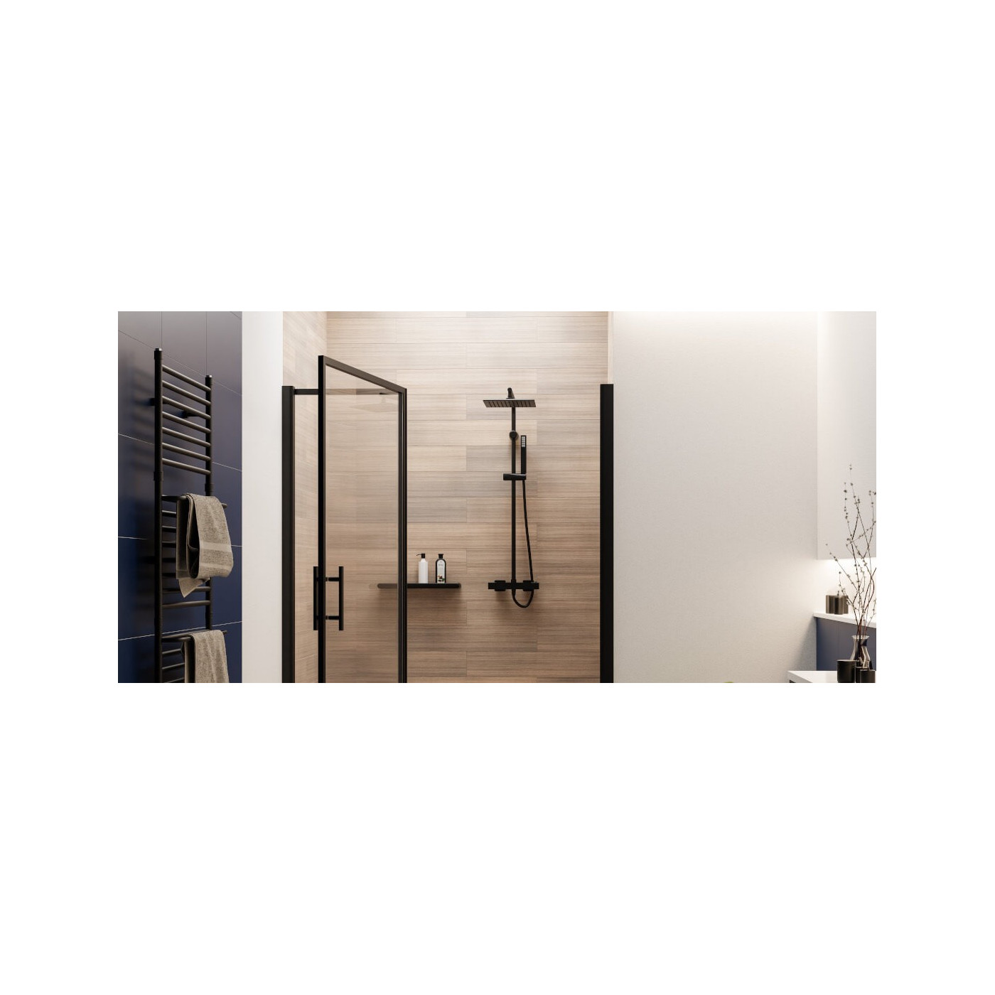 Kolumna Natryskowa z Baterią Termostatyczną CUBI Czarna