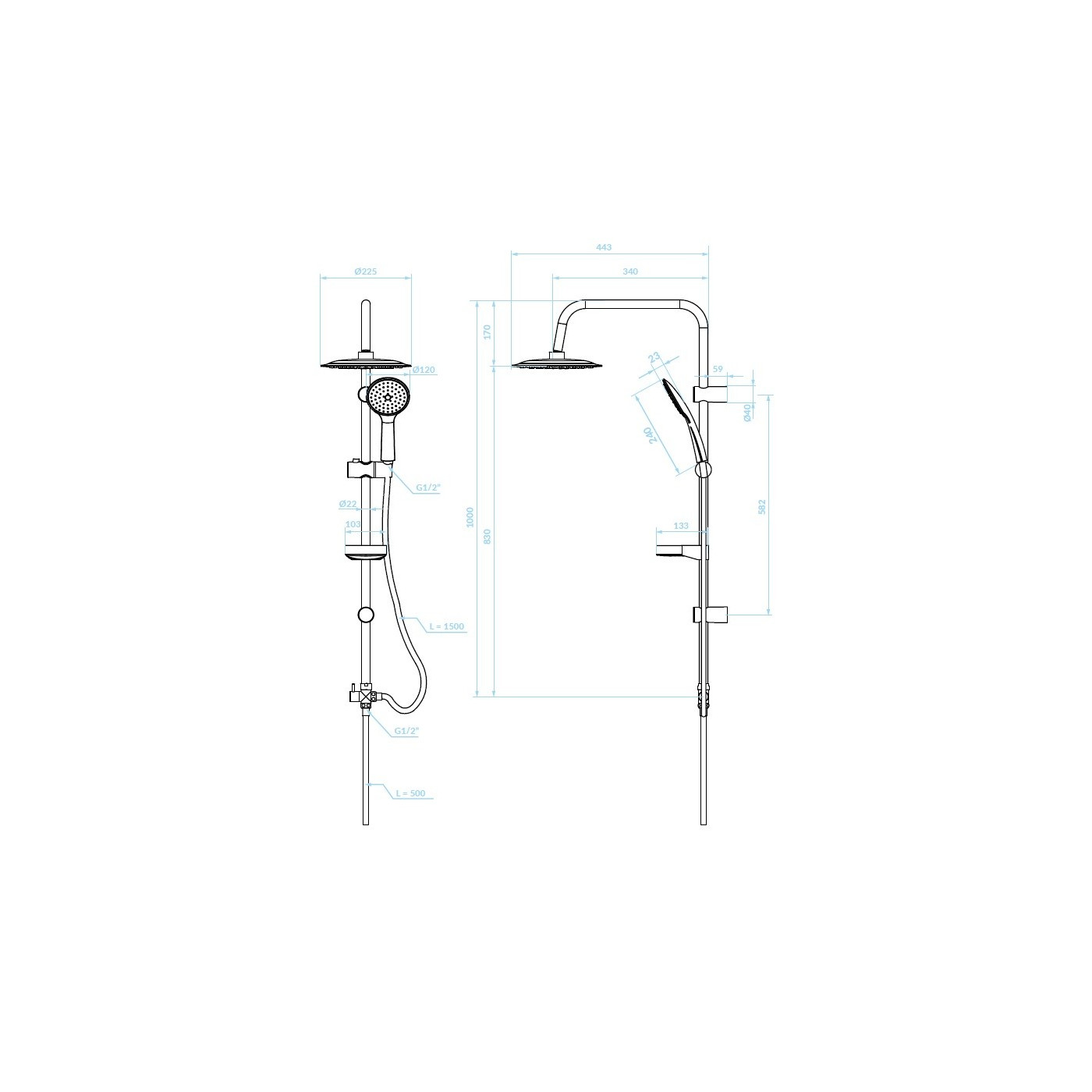 Kolumna Natryskowa HERA Chrom