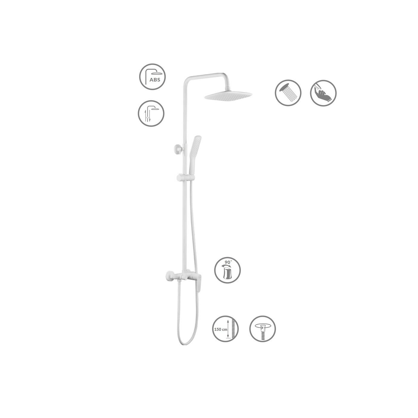 Kolumna Natryskowa z Baterią DIMA Biała Kolumna Natryskowa z Baterią DIMA Biała