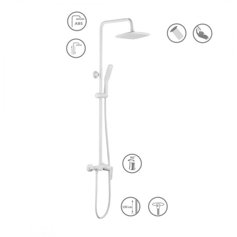 Kolumna Natryskowa z Baterią DIMA Biała Kolumna Natryskowa z Baterią DIMA Biała