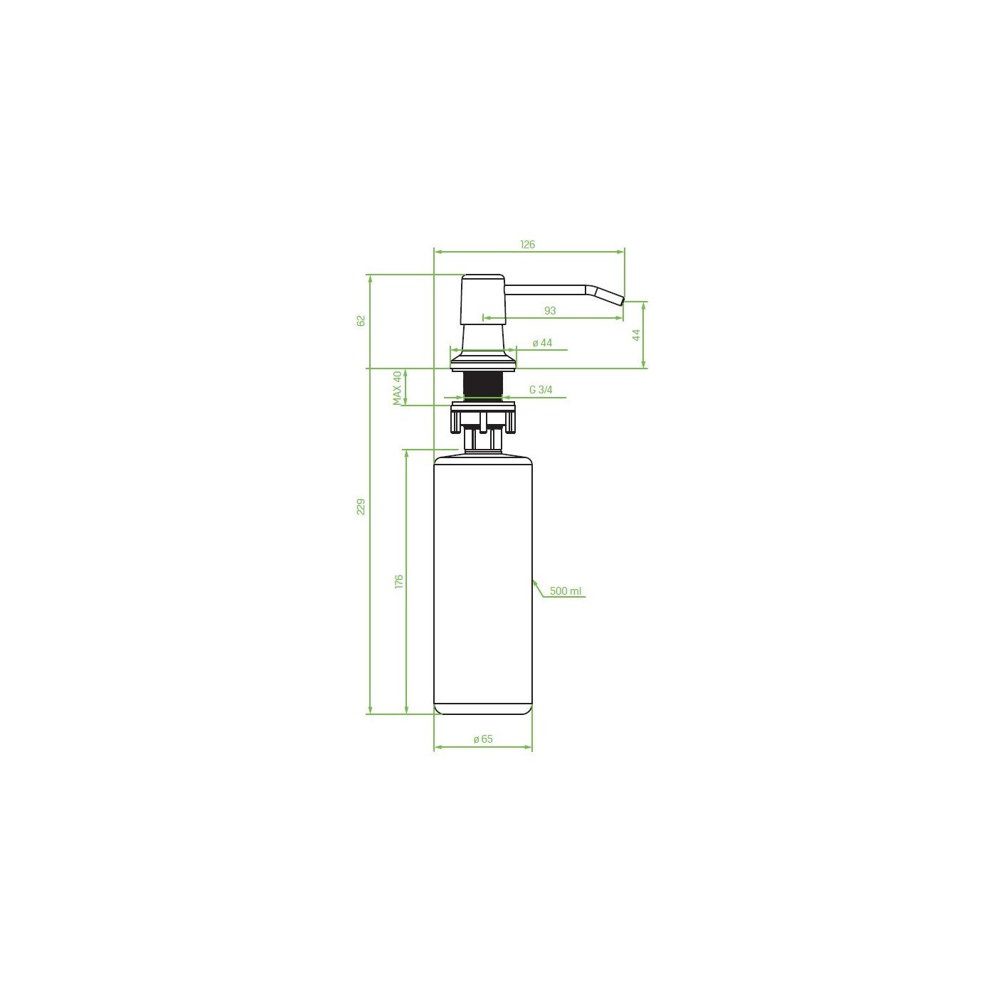 Dozownik na Płyn do Zlewozmywaka Beż Dozownik na Płyn do Zlewozmywaka Beż