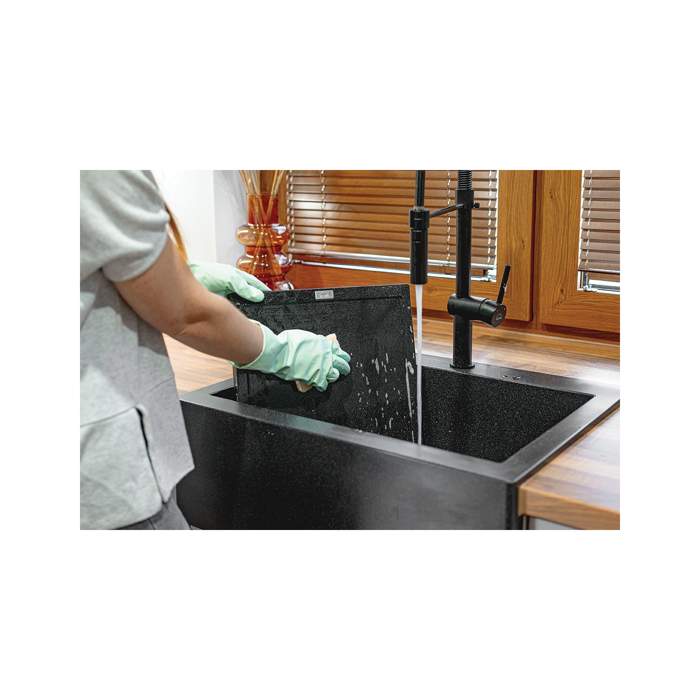 Ociekacz Granitowy Deska Granitowa Halvo Czarna Ociekacz Granitowy Deska Granitowa Halvo Czarna