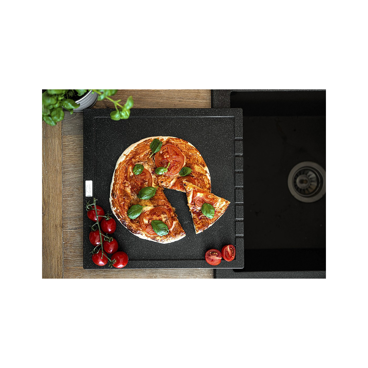 Ociekacz Granitowy Deska Granitowa Halvo Czarna Ociekacz Granitowy Deska Granitowa Halvo Czarna