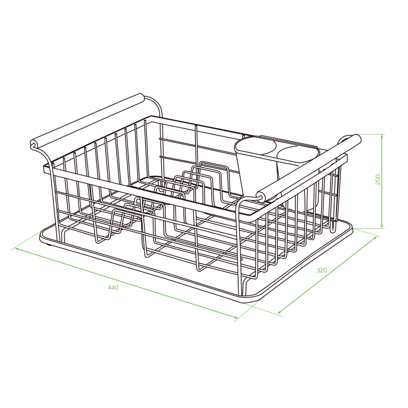 Suszarka do Naczyń Ociekacz Czarna OSLO Suszarka do Naczyń Ociekacz Czarna OSLO