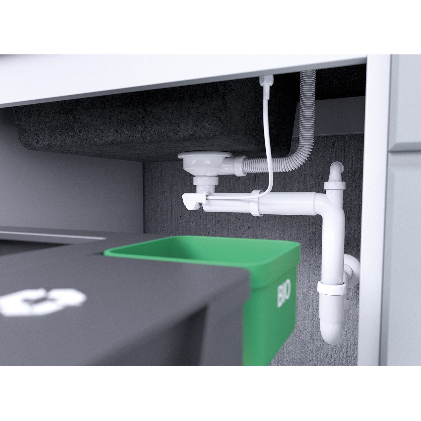 Syfon do Zlewu Granitowego Jednokomorowego z Przelewem