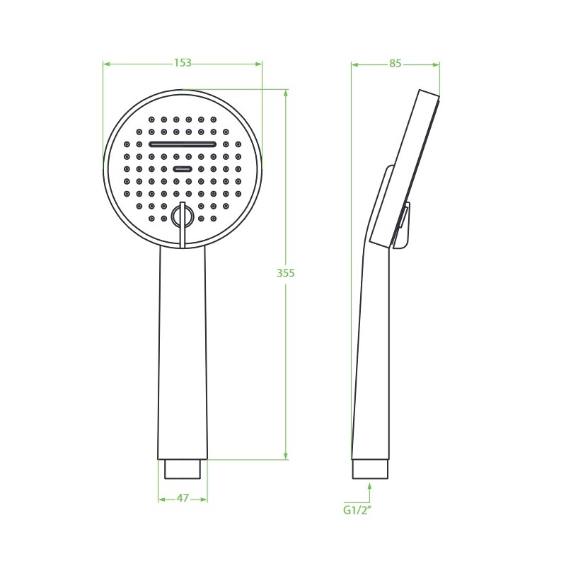 Słuchawka Natryskowa Prysznicowa Chrom LESTE Słuchawka Natryskowa Prysznicowa Chrom LESTE