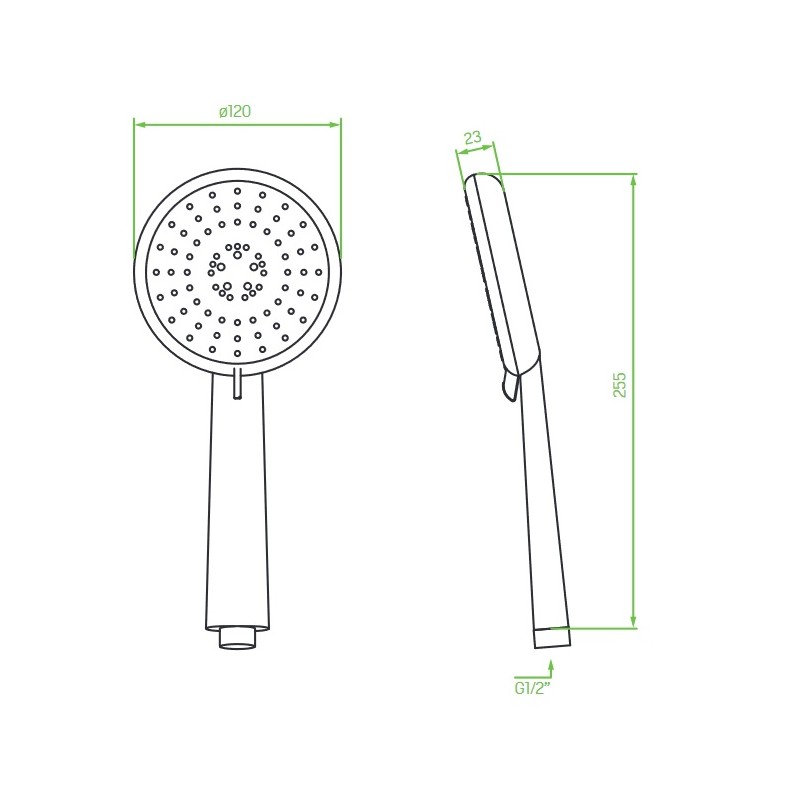 Słuchawka Natryskowa Prysznicowa Chrom MURO