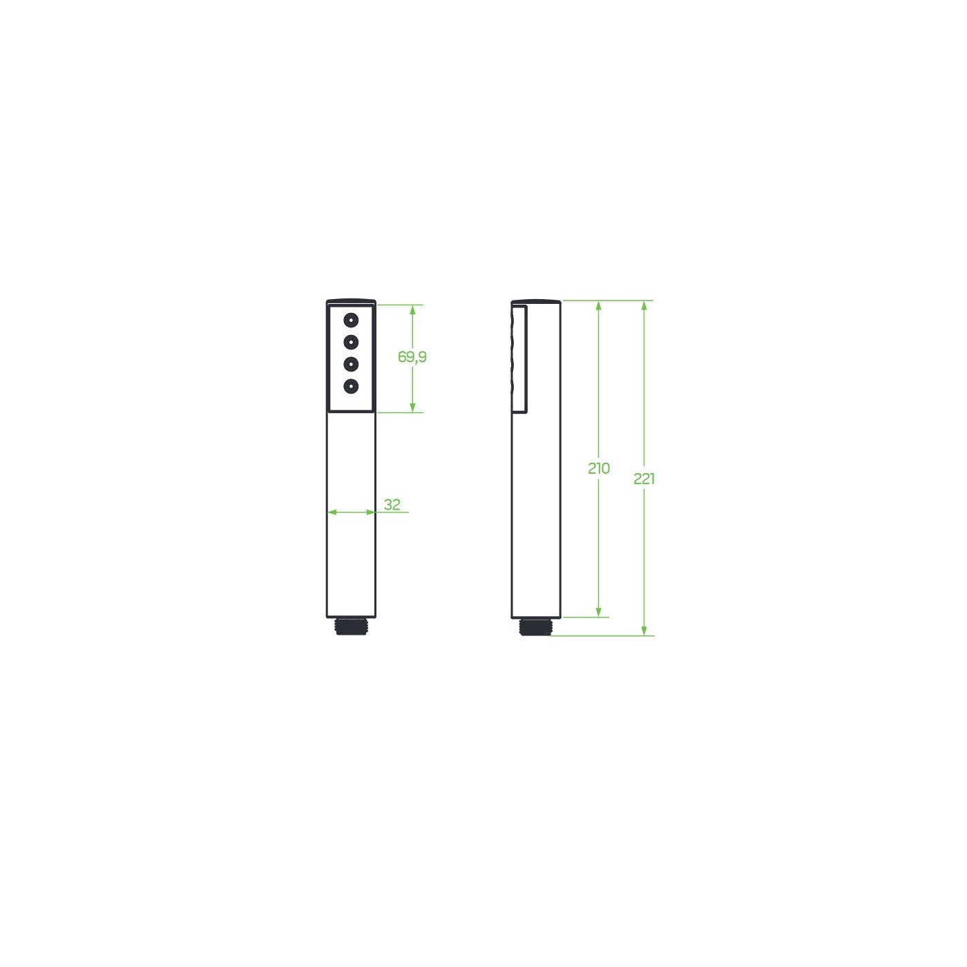 Słuchawka Natryskowa Prysznicowa Grafit PRETTO