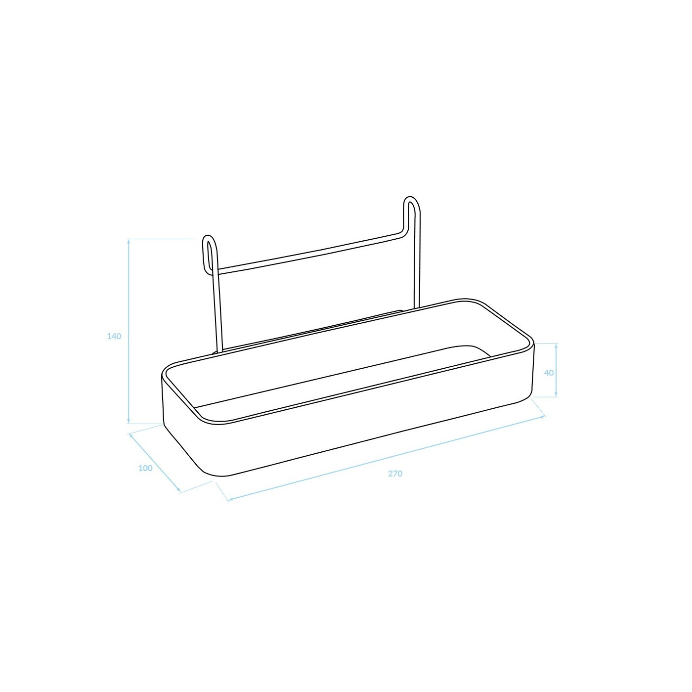 Półka Kuchenna na Reling Szara Półka Kuchenna na Reling Szara