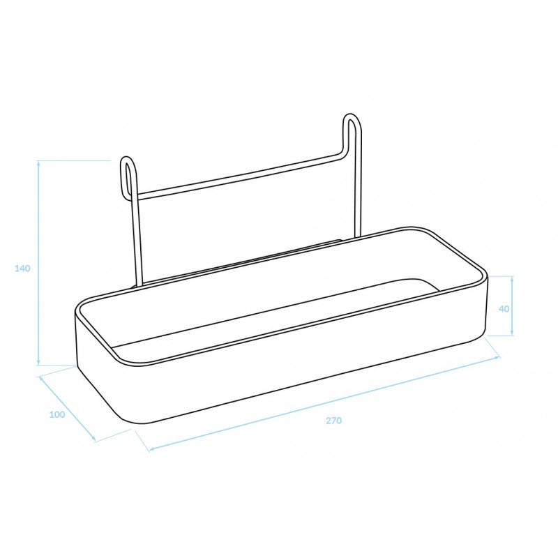Półka Kuchenna na Reling Szara Półka Kuchenna na Reling Szara