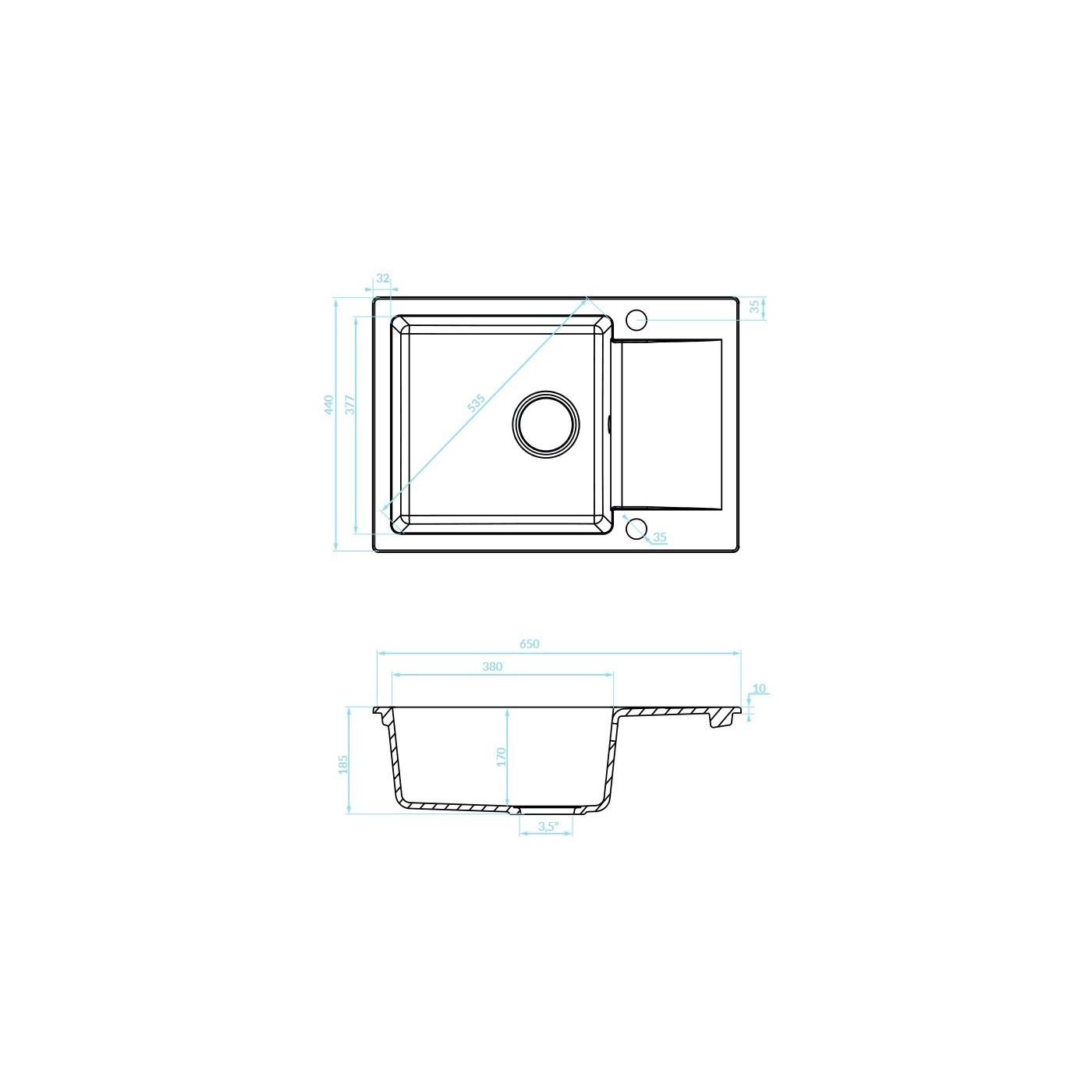 Zlewozmywak Granitowy Jednokomorowy Beżowy Zlewozmywak Granitowy Jednokomorowy Beżowy