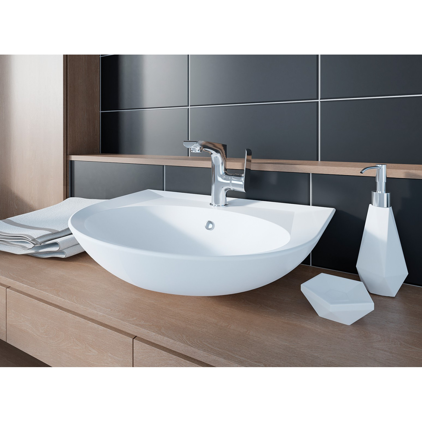 Bateria Umywalkowa Stojąca Chrom Alea Bateria Umywalkowa Stojąca Chrom Alea