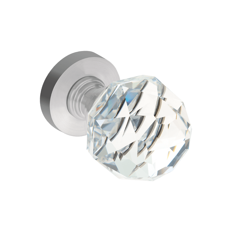 Gałka Ruchoma Kryształowa Biała GLOSSY Satyna