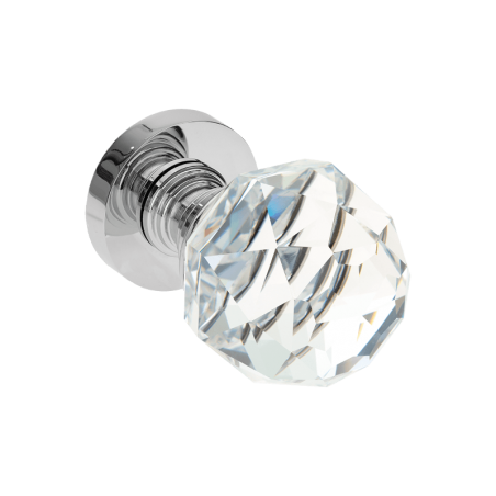 Gałka Ruchoma Kryształowa Biała GLOSSY Chrom