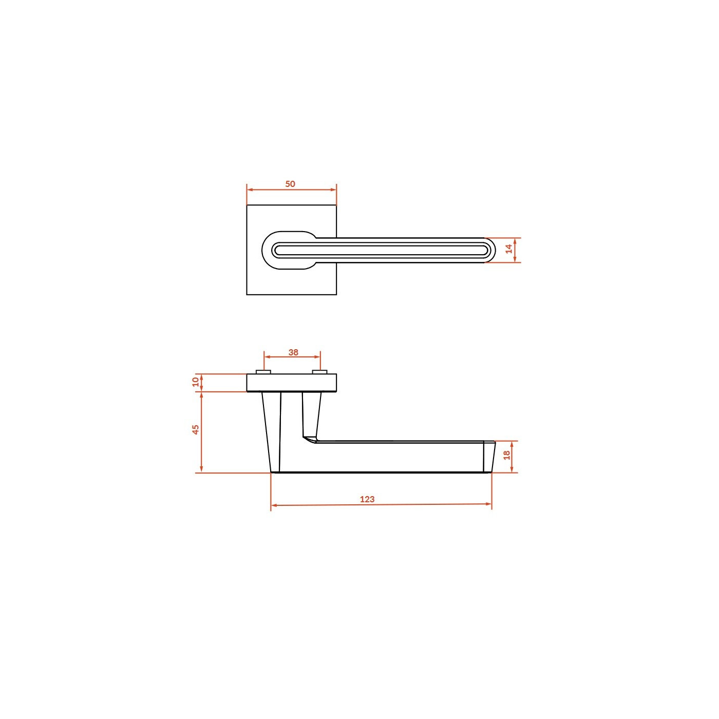 Klamka Wewnętrzna ELIKA Czarna / Złota