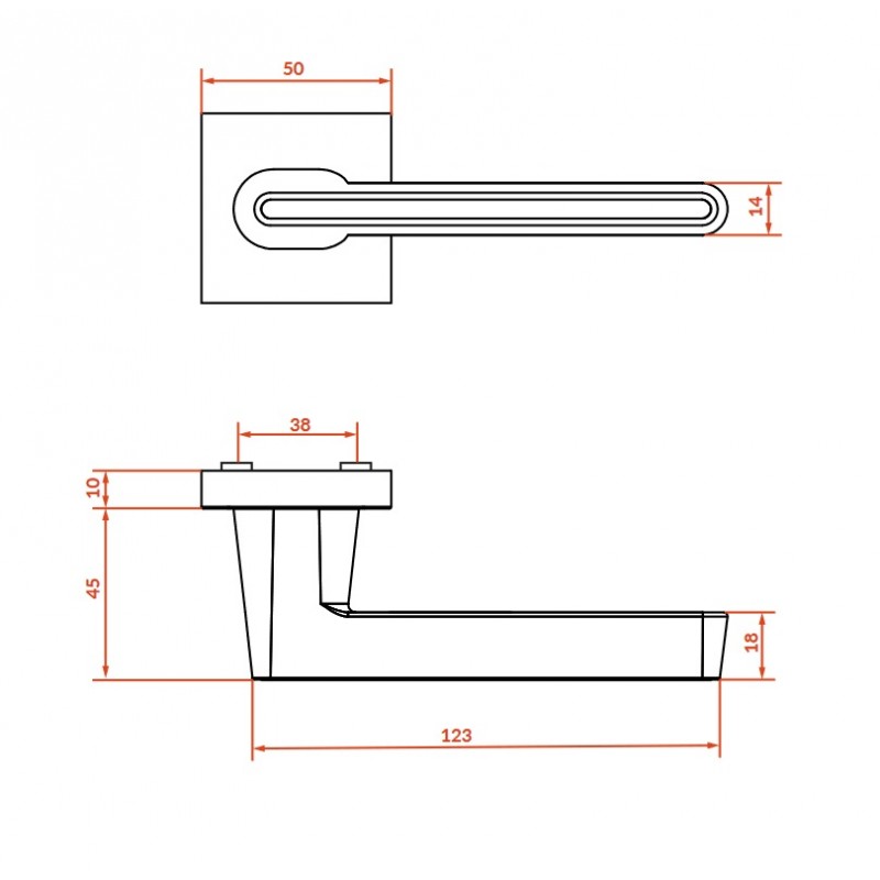 Klamka Wewnętrzna ELIKA Czarna / Złota