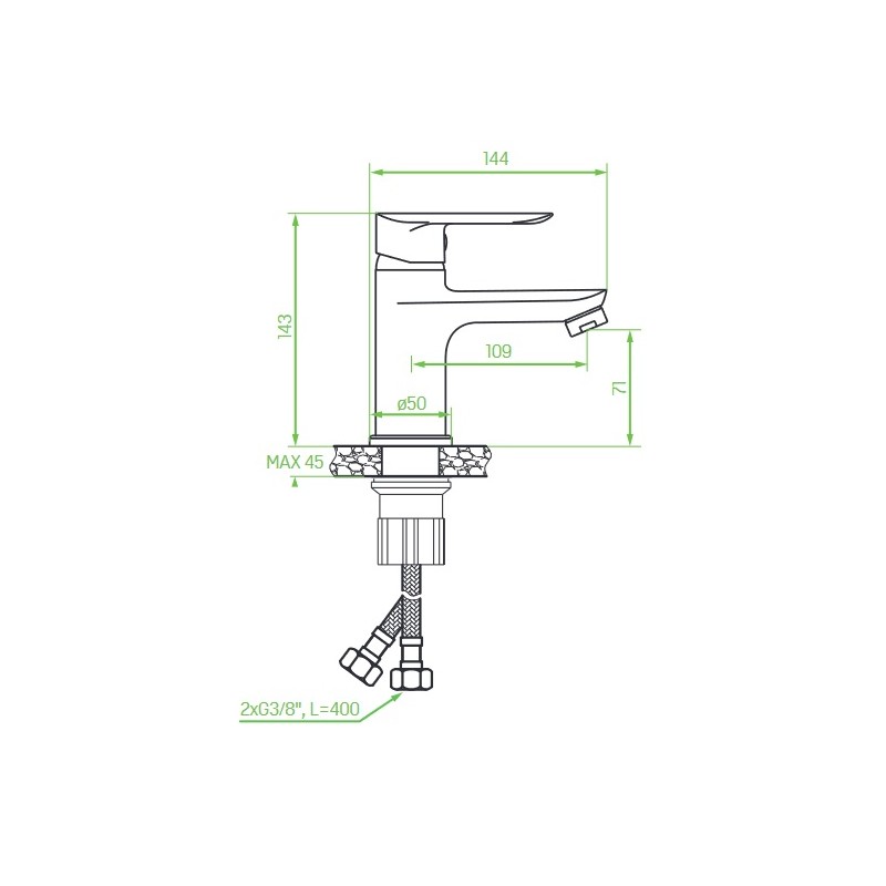 Bateria Umywalkowa Stojąca Appia Chrom Bateria Umywalkowa Stojąca Appia Chrom