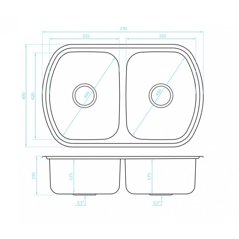 Zlewozmywak Dwukomorowy Metalowy Jasper
