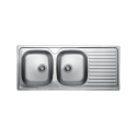 Zlewozmywak Dwukomorowy Metalowy z Ociekaczem Zlewozmywak Dwukomorowy Metalowy z Ociekaczem