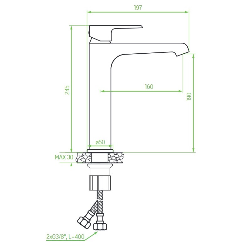 Bateria Umywalkowa Stojąca Nablatowa Chrom LARGO