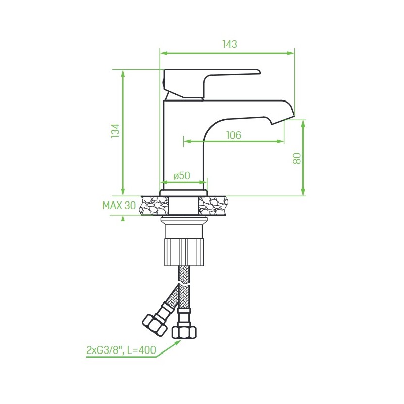 Bateria Umywalkowa Stojąca Chrom LARGO Bateria Umywalkowa Stojąca Chrom LARGO