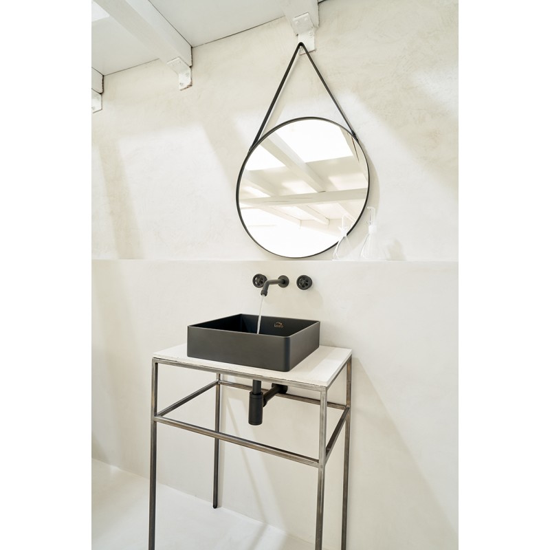 Bateria Umywalkowa Podtynkowa Czarna z Korkiem MURO