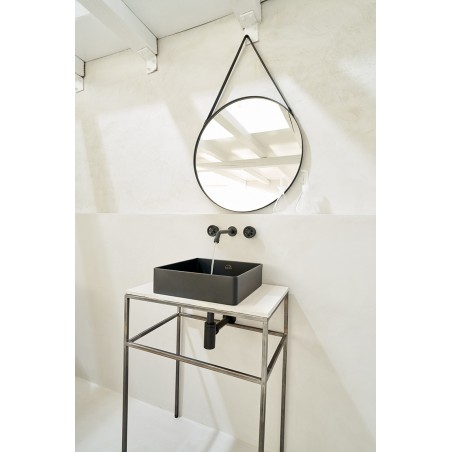 Bateria Umywalkowa Podtynkowa Czarna z Korkiem MURO