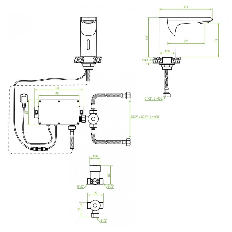 Bateria Umywalkowa Bezdotykowa Regulacja Temperatury Bateria Umywalkowa Bezdotykowa Regulacja Temperatury