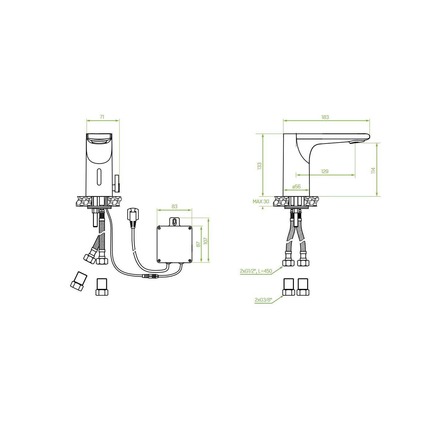 Bateria Umywalkowa Bezdotykowa Regulacja Temperatury Bateria Umywalkowa Bezdotykowa Regulacja Temperatury