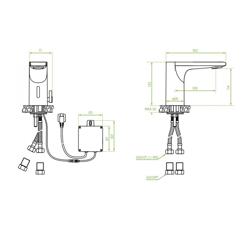 Bateria Umywalkowa Bezdotykowa Regulacja Temperatury Bateria Umywalkowa Bezdotykowa Regulacja Temperatury