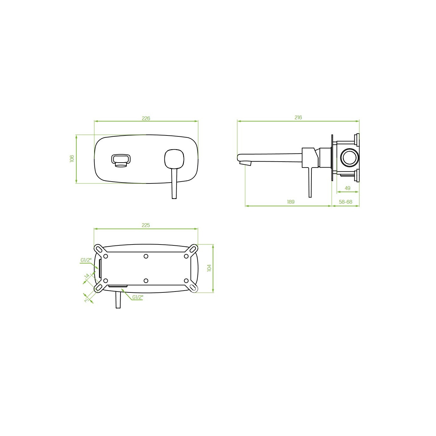 Bateria Umywalkowa Podtynkowa Pola Chrom