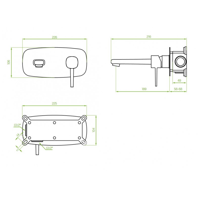 Bateria Umywalkowa Podtynkowa Pola Różowe Złoto
