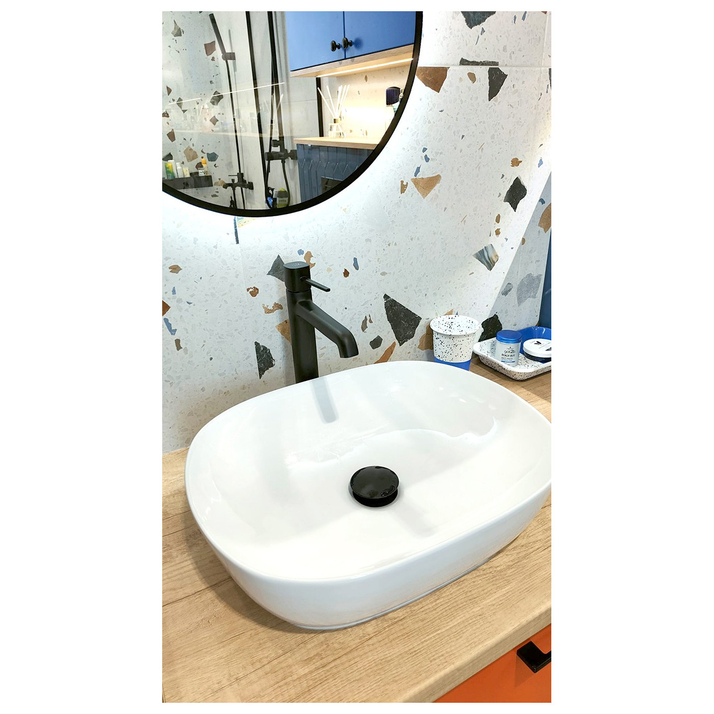 Bateria Umywalkowa Stojąca Czarna Pola