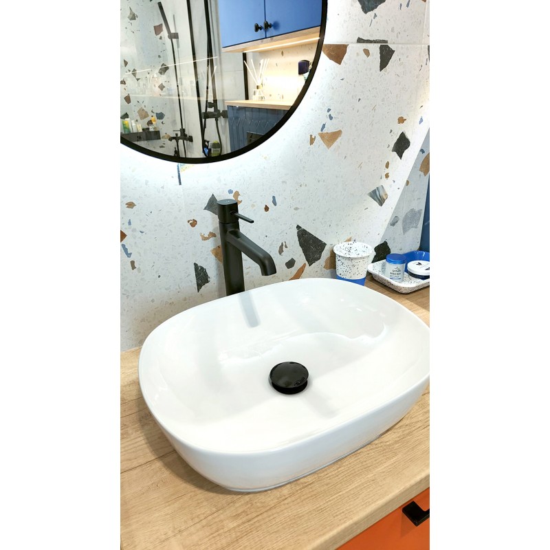 Bateria Umywalkowa Stojąca Czarna Pola